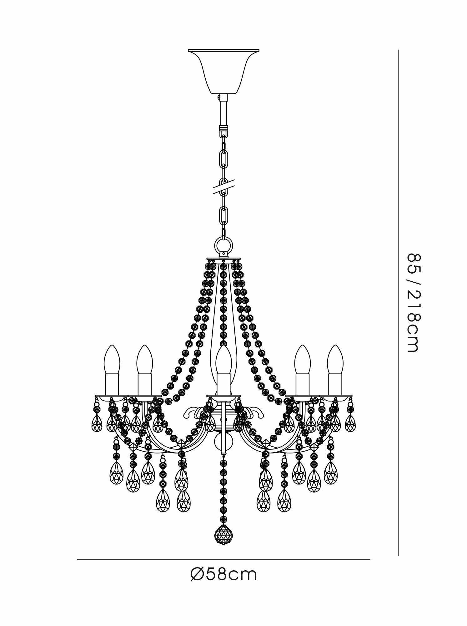 IL30057  Olivia Crystal Pendant 8 Light